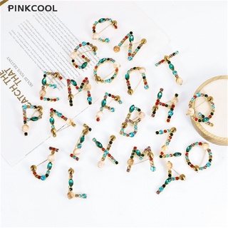 Pinkcool 26 ตัวอักษร พลอยเทียม เข็มกลัด ตัวอักษร Pin ที่มีสีสัน การออกแบบแฟชั่น เครื่องประดับ ของขวัญ