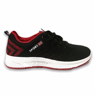 รองเท้าผ้าสำหรับผู้ชายSPORT-สีดำ-แดง12 สินคัาขายดีจากทางร้าน!!