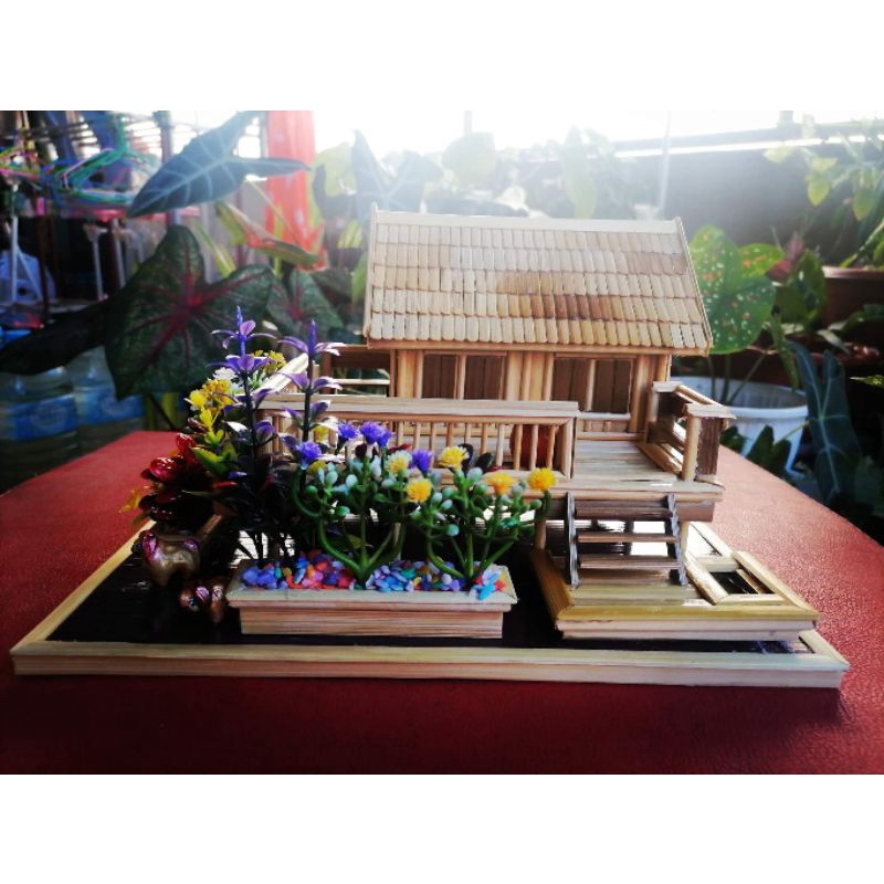 บ้านเรือนไทย-รุ่นเรือนรับรอง-งานแฮนด์เมด-ผลิตจากไม้ข้าวหลามเผา-บ้านเรือนไทยตกแต่งบ้าน