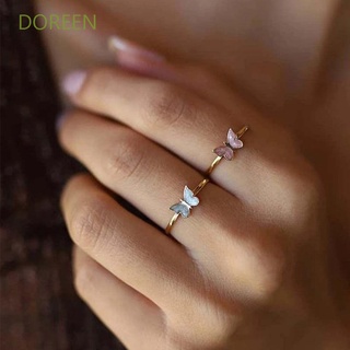 Doreen แหวนแฟชั่นรูปผีเสื้อสไตล์เกาหลีสําหรับผู้หญิง