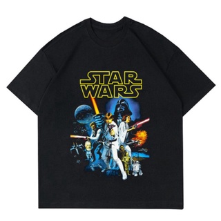 เสื้อยืดสีขาวGILDAN เสื้อยืดแขนสั้น ผ้าฝ้าย พิมพ์ลาย Star Wars สไตล์วินเทจ โอเวอร์ไซซ์ สําหรับผู้ชาย และผู้หญิง 24s 20s