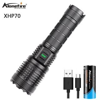 Alonefire X19 XHP70 ไฟฉาย LED อะลูมิเนียม ชาร์จ USB สําหรับแบตเตอรี่ 26650