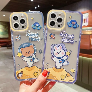 เคสโทรศัพท์มือถือแบบนิ่ม กันรอยเลนส์กล้อง ลายนักบินอวกาศ หัวใจ สําหรับ Samsung Galaxy A03 A22 A31 A32 A02 M02 A03S A02S A21S A20S A10S A11 M11 A12 M12 A52 A52S A72 A51 A71 A50 A50S A30S A20 A30 A10 4G