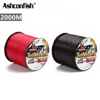 Ashconfish สายเอ็นตกปลาถัก PE X8 2000 ม. สีดํา แดง 8 เส้น