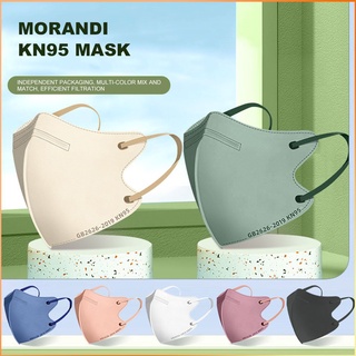 หน้ากาก 3 มิติ ป้องกันฝุ่น สีโมแรนดี้ แฟชั่นเกาหลี สําหรับผู้ใหญ่ KF94 10 ชิ้น