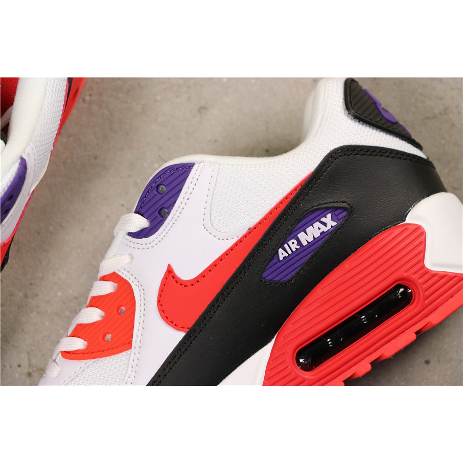 nike-air-max-90-essentialสีขาวสีส้มสีแดงสีดำสีม่วงย้อนยุคเบาะลมรองเท้าวิ่ง