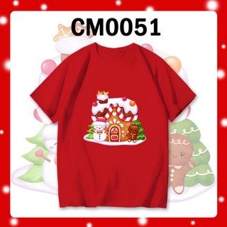 เสื้อยืดผ้าฝ้าย เสื้อยืดคริสต์มาสGINGER MAN SNOWMAN 2023 XMAS COUPLE T SHIRT COTTON MEN WOMAN ROUND NECK SHORT  o