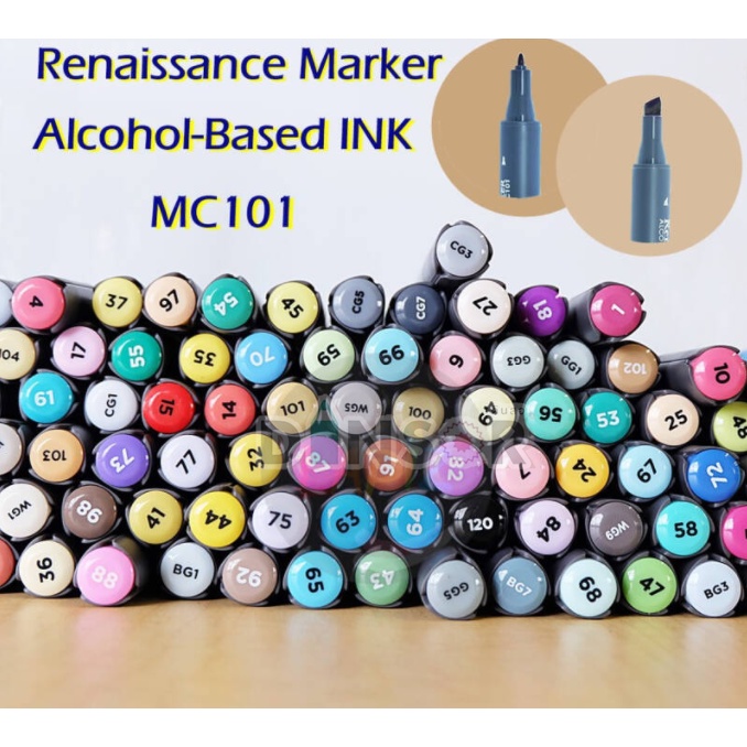 ปากกามาร์คเกอร์-markers-renaissance-2-หัว-mc101-หมึก-alcohol-based