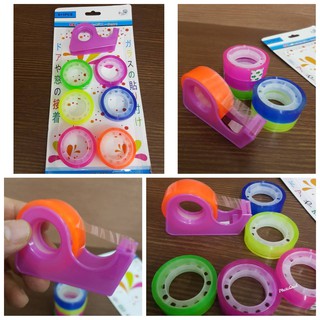 Stationery Tape เทปใส 1.3 ซม พร้อมแท่นวางตัด และตลับเทปใสสำรอง