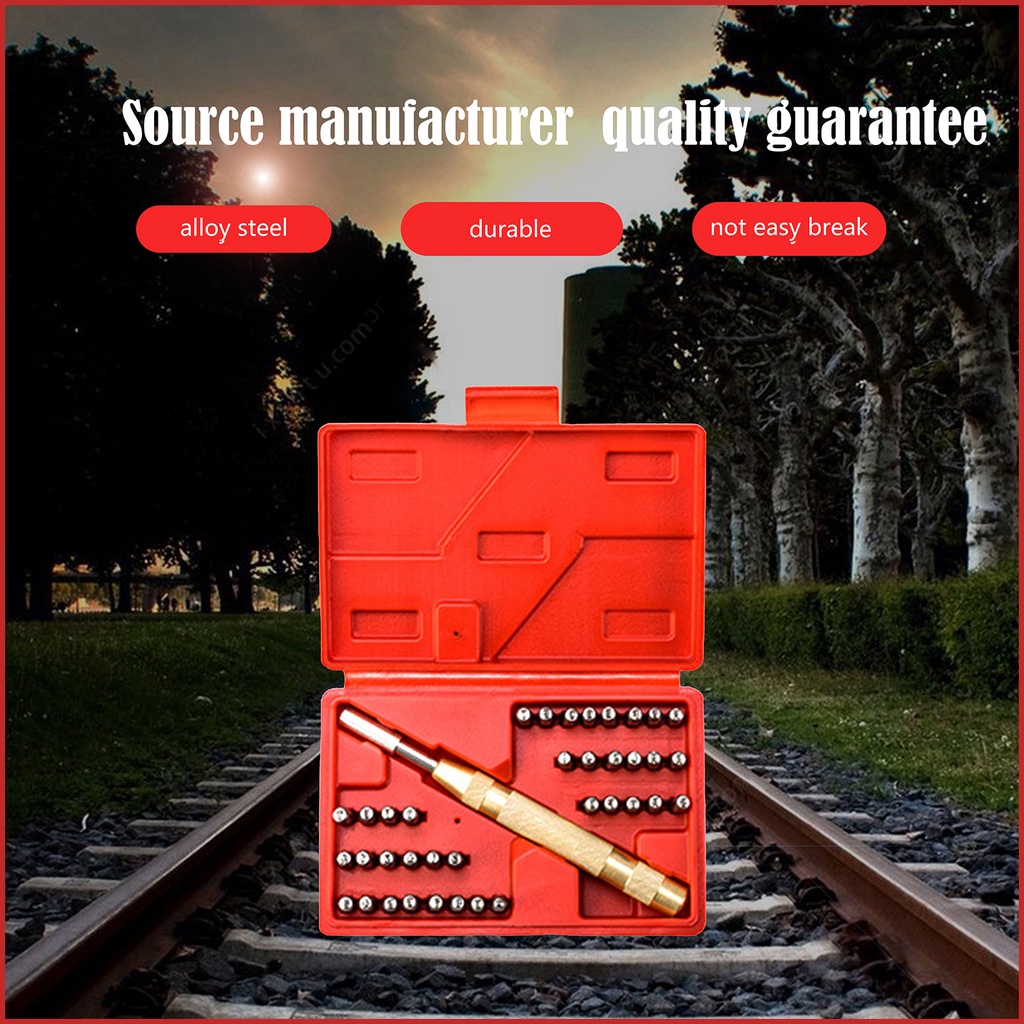 รับของภายใน-48h-เหล็กตอกตัวอักษร-เหล็กตอกตัวเลข-ตัวอักษรอังกฤษ-ตอกเหล็ก-หนัง-ไม้-สแตนเลสได้-number-letter-punch-set