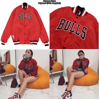 เสื้อแจ็กเก็ต MERAH Amanda NBA Bulls สีแดงเข้ม