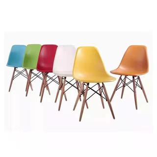 lovely เก้าอี้สไตล์โมเดิร์นที่นั่งพลาสติก Fine Modern Cheap Dinning Chair Wooden Legs Plastic Dinner Kitchen