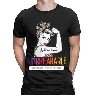 T-shirt  เสื้อยืด พิมพ์ลาย Autism Mom Unbreakable Strong Awareness สําหรับผู้ชายS-5XL