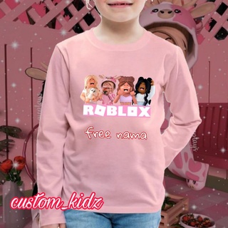 เสื้อยืดแขนยาว ลาย Free Name Roblox พรีเมี่ยม สําหรับเด็ก