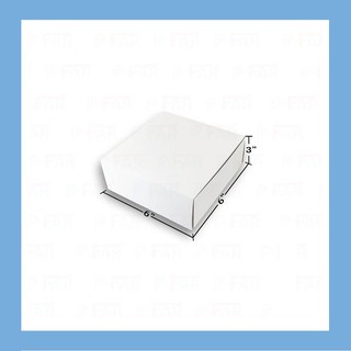 กล่องเค้กแม็ค 0.5 ปอนด์ ขนาด 6x6x3 นิ้ว ไม่เจาะ (50 ใบ) INH101