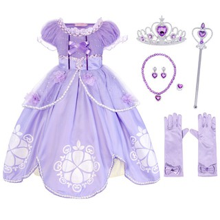 Christmas Princess Dress Baby Girl Clothes Sofia Princess Costume Cosplay Party Dress Up