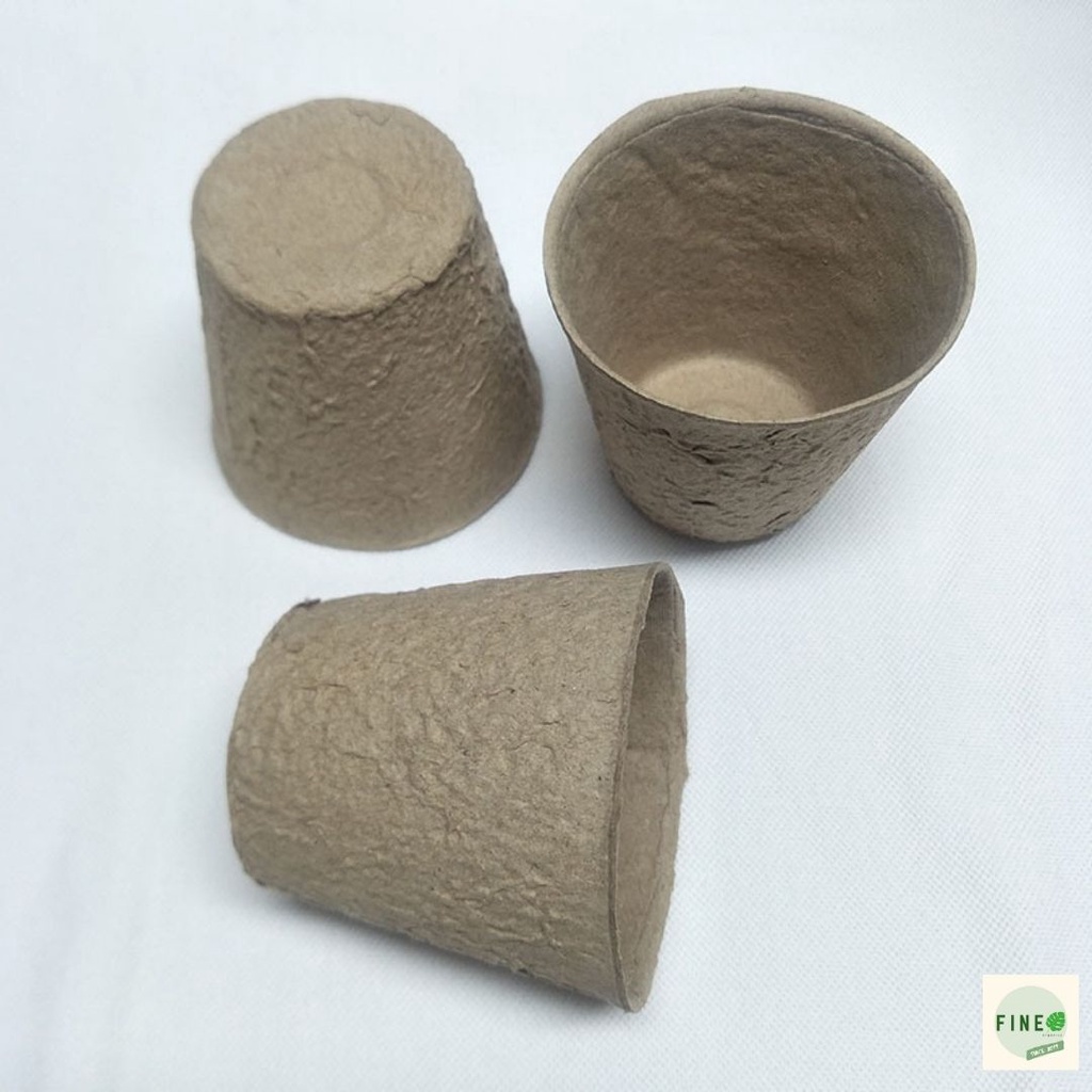 พร้อมส่งจากไทย-กระถางกระดาษสามารถย่อยสลายได้ตามธรรมชาติ-fiber-paper-pot-กระถางรีไซเคิล-กระถาง