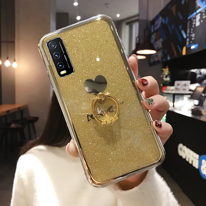 ใหม่-2020-เคสโทรศัพท์-vivo-y20-ฝาครอบ-bling-glitter-be-loved-ซิลิโคน-softcase-พร้อมแหวนจับ-เคสนิ่ม