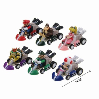  6pcs Mario Toy Warrior 4WD Color 5-inch Mini Toy Racing driver Childrens Ideal Gift for Christmas and Birthday