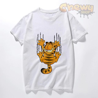 HH เสื้อยืดลายการ์ตูน Garfield สุดน่ารัก 3 สไตล์ Cotton 100% Unisex เสื้อยืดผ้าฝ้ายเสื้อยืด