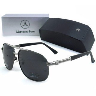 Polarized แว่นกันแดด แฟชั่น รุ่น Mercedes Benz MB 746 C-3 สีเทาตัดเงินเลนส์ดำ แว่นตา ทรงสปอร์ต วัสดุ Stainless