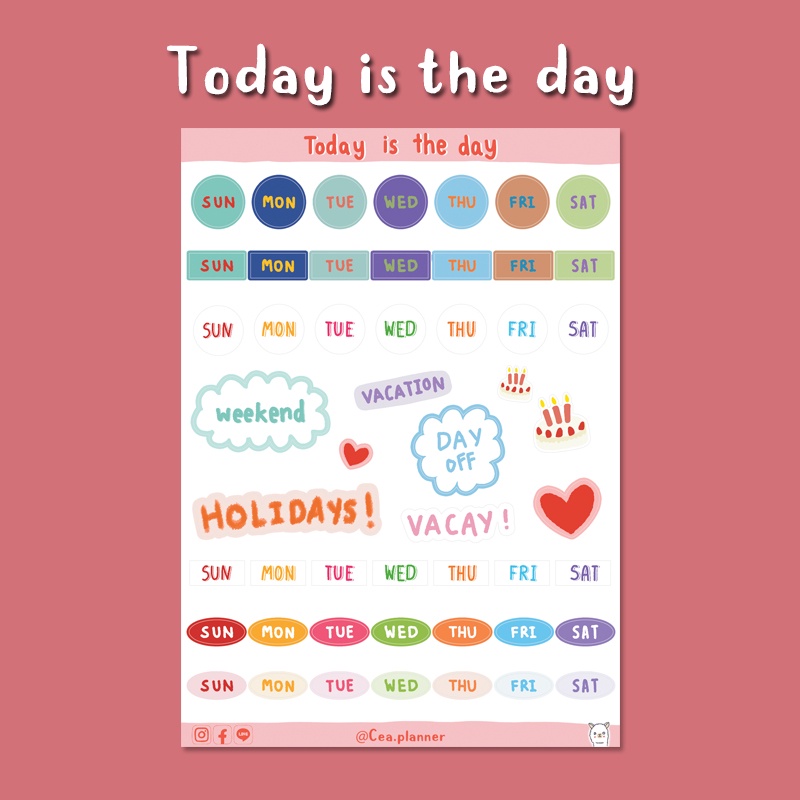 Cea | sticker the day สติกเกอร์ไดคัท กันน้ำ A6 วัน | Shopee Thailand