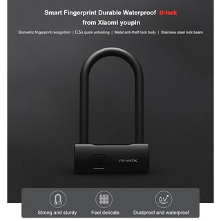 ภาพหน้าปกสินค้าสมาร์ทกุญแจ ปลดด้วยลายนิ้วมือ Xiaomi Areox Smart Waterproof Fingerprint U-lock กุญแจล็อค ยูล็อค สายล๊อค สายล็อคจักรยาน ซึ่งคุณอาจชอบราคาและรีวิวของสินค้านี้