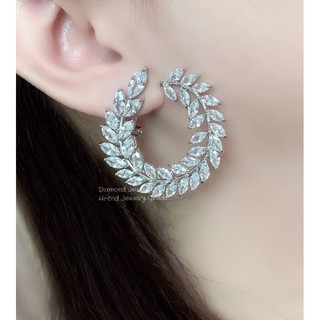 Diamond Earring ต่างหูเพชร ต่างหูออกงาน  ตกแต่งด้วยเพชร CZ แท้ งานสวยน่ารัก