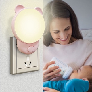 [พร้อมส่งจากไทย🔥] โคมไฟติดห้องนอน ไฟกลางคืน LED สีขาว ทรงโมเดิร์น แบบเสียบปลั๊ก ประหยัดพลังงาน ไฟ 2 สี  🚚