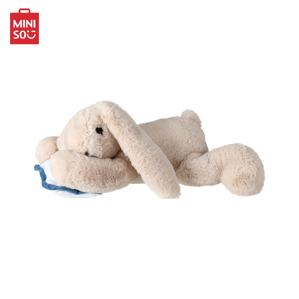 MINISO ตุ๊กตา ตุ๊กตากระต่าย ตุ๊กตาน้องกระต่ายนอนกอดหมอน ขนาด 10 นิ้ว ...