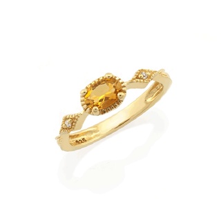 Chada แหวน รุ่น Kennocha ประดับอัญมณีแท้ CITRINE