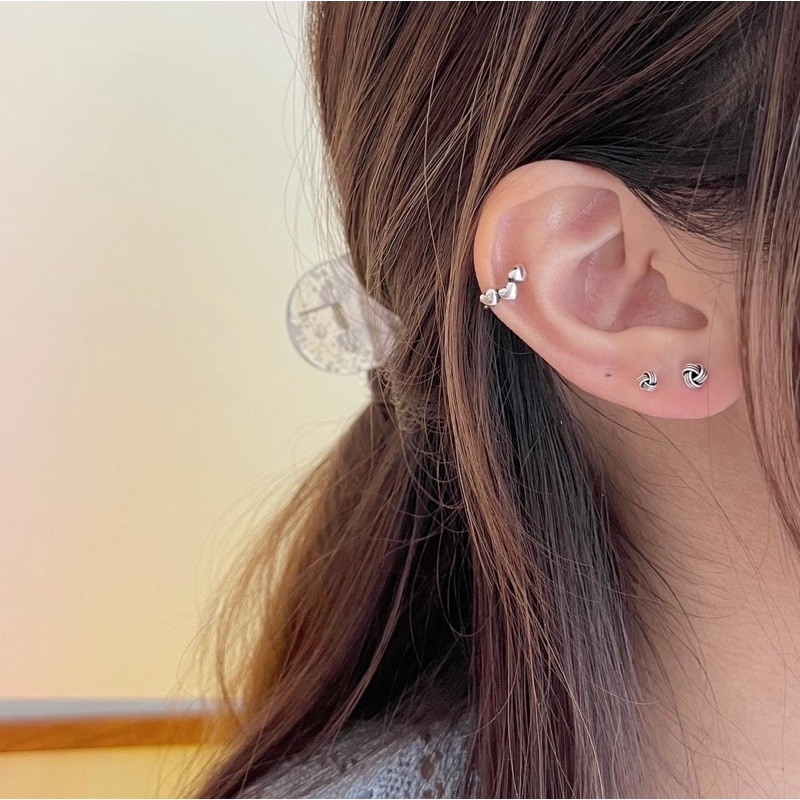 cchershop-silver925-ต่างหูแบบเสียบ-เงินแท้-ต่างหูตะกร้อ-ต่างหูทรงตะกร้อ-earring