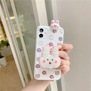 Compatible For Reno 10 Pro+ OPPO A98 A58 A38 A18 A78 A17 A17K A96 A76 A16 A95 A74 A94 A54 A15S A93 A53 A52 A92 A91 A31 A5 A9 2020 A5S A7 A12 F11 F9 เคสโทรศัพท์มือถือ ซิลิโคนนุ่ม ลายหมี กระต่ายน่ารัก พร้อมที่ตั้งวาง สําหรับ