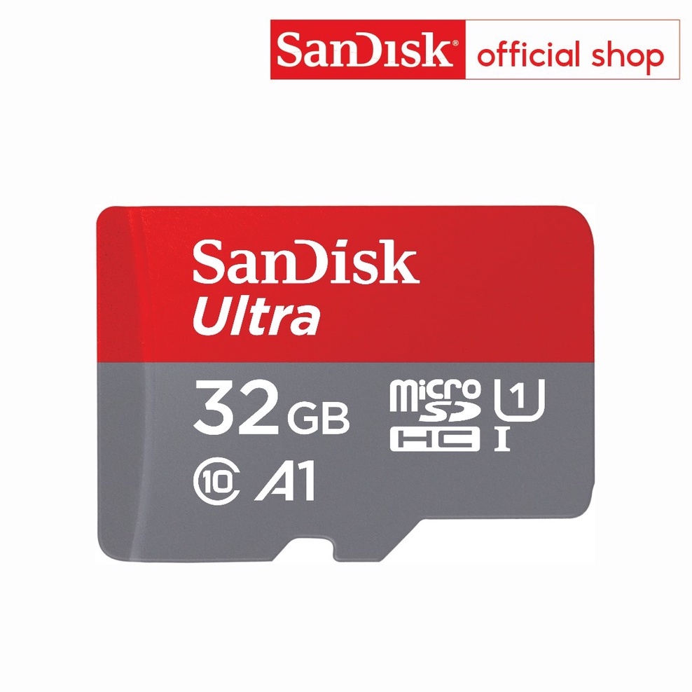 ราคาและรีวิวSandisk Ultra MicroSDHC UHS-I 32GB ความเร็วอ่านสูงสุด 120 MB/s U1 A1 (SDSQUA4-032G-GN6MN)