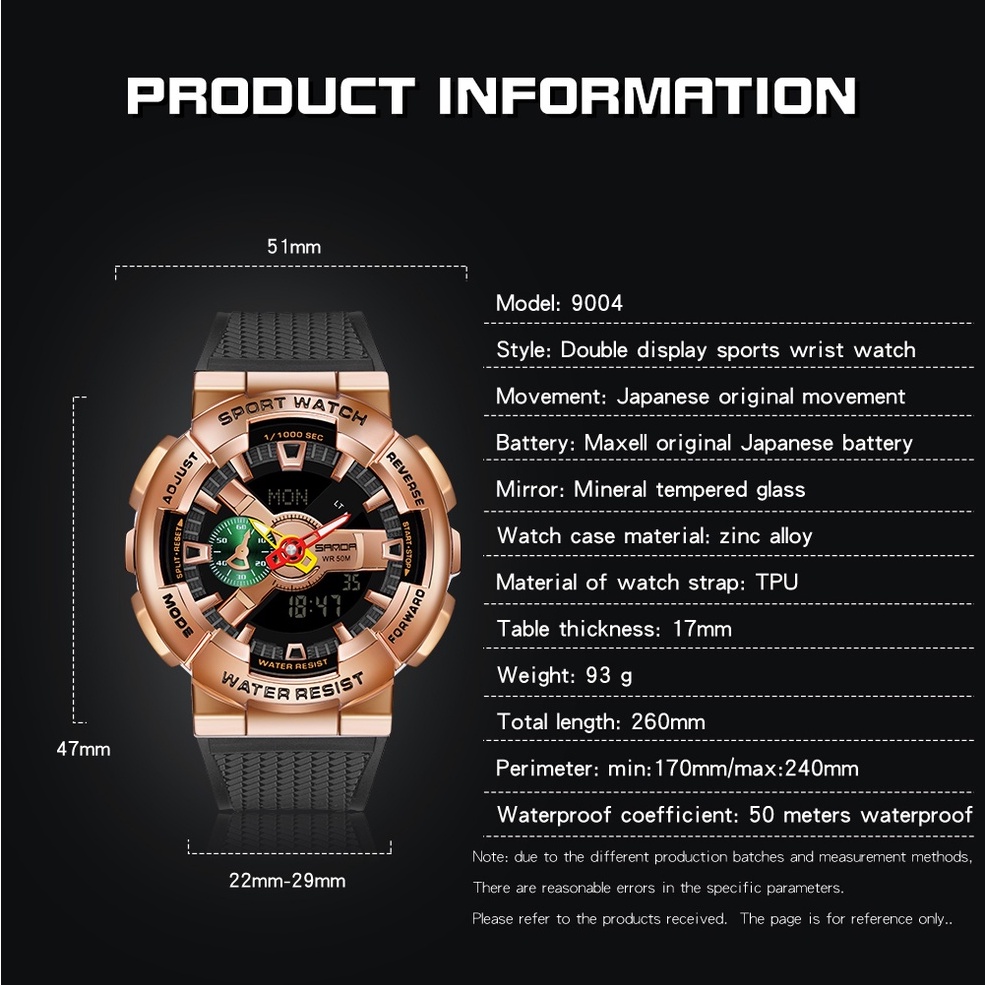 sanda-แบรนด์ยอดนิยม-นาฬิกาแฟชั่น-หรูหรา-ผู้ชาย-นาฬิกากันน้ํา-โครโนกราฟ-นาฬิกาข้อมือผู้ชาย-จอแสดงผลคู่-นาฬิกาอิเล็กทรอนิกส์