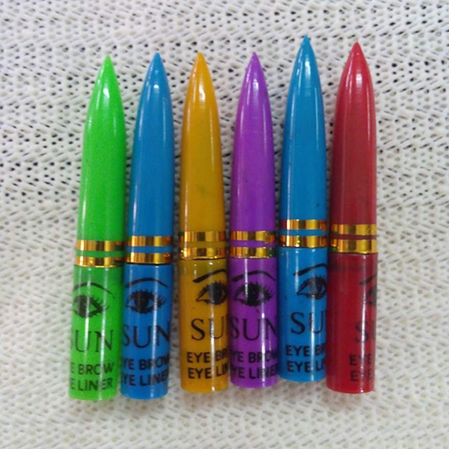ดินสอเขียนขอบตาแขก-sun-flower-สีดำ-แพ็คx6แท่ง