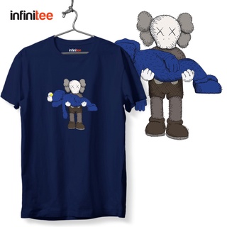 ไม่มีที่สิ้นสุด Kaws Sesame Street Fainted Grover Shirt in Navy Blue  เสื้อยืด  สำหรับผู้ชาย Trendy Unisex T shirt