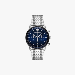 สินค้า Emporio Armani นาฬิกาข้อมือผู้ชาย Aviator Chronograph Quartz Blue Dial Silver รุ่น AR11238