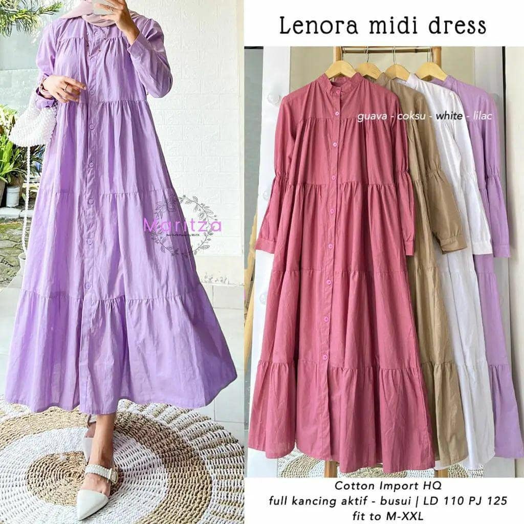 lenora-dress-rayon-material-can-gamis-ไม่รวม-hijab-กระดุมเต็ม-เกมล่าสุด-ผู้หญิงยุคใหม่-ชุดเดรสแฟชั่น-มุสลิม-ชุดเดรสผู้หญิง