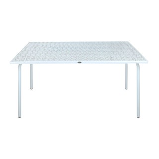 โต๊ะ เก้าอี้ โต๊ะสนามเหล็ก 6 ที่นั่ง SPRING FERORA สีขาว เฟอร์นิเจอร์นอกบ้าน สวน อุปกรณ์ตกแต่ง STEEL PATIO TABLE SPRING