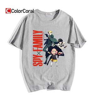 Colorcoral เสื้อยืด พิมพ์ลายการ์ตูนอนิเมะ Spy X Family สไตล์ญี่ปุ่น ฮาราจูกุ แนวสตรีท สําหรับผู้ชาย และผู้หญิง 2022