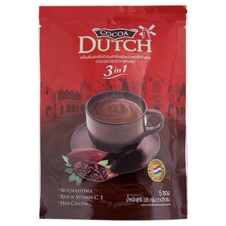 Dutch cocoa 3 in 1 cocoa 22 grams, pack of 5 sachets