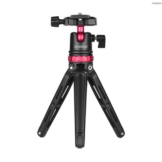 Andoer ขาตั้งกล้องอะลูมิเนียม ขนาดเล็ก พร้อมจานปลดเร็ว หัวบอลพาโนรามิก สกรู 1/4 นิ้ว แบบเปลี่ยน สําหรับกล้อง Canon Nikon Sony DSLR DV GoPro Hero 6/5/4/3+ for Yi Lite 4K iPhone X 8 7 6s Plus