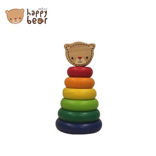สินค้า Happy Bear Stacker ชุดของเล่นไม้ ห่วงเรียงซ้อนหมี เสริมพัฒนาการ 12m+