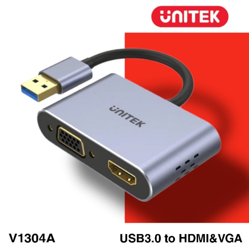 USB 3.0 to HDMI and VGA Adapter UNITEK V1304A Shopee Thailand