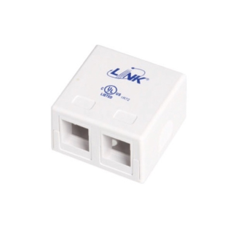 link-us-2402-surface-white-mount-box-2-port-no-modular-jack