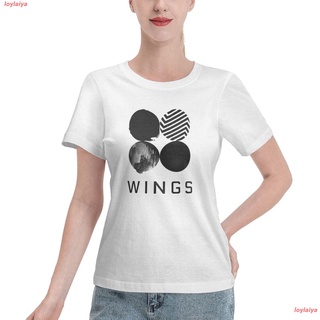 loylaiya แฟชั่นสบายๆ เสื้อ บีทีเอส Wings BTS Casual Tshirts Cotton Womens Basic Short Sleeve T-Shirt Cotton เสื้อยืด ผ้