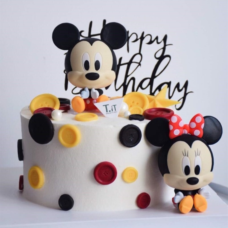 ตุ๊กตาฟิกเกอร์-disney-minnie-mickey-cartoon-birthday-ขนาดเล็กสําหรับตกแต่งเค้กวันเกิด