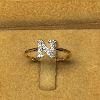 แหวนตัวอักษรNทองแท้เพชรแท้ราคาโรงงาน