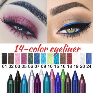 ดินสอเขียนขอบตา อายไลเนอร์ กันน้ํา ติดทนนาน 14 สี สีเขียว สีน้ําตาล ปากกาอายไลเนอร์ ผู้หญิง แฟชั่น สีแต่งหน้า เครื่องสําอาง